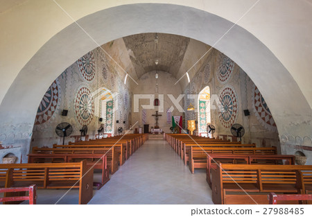 Interior of the Church in Uayma mayan town 27988485
