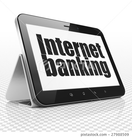 Banking concept: Tablet Computer with Internet Banking concept: Tablet Computer with Internet 27988509