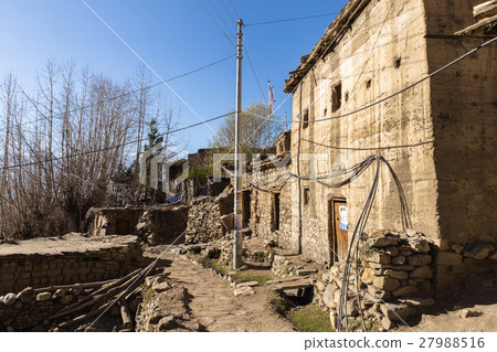 Traditional Nepalese village Jhong, Himalayas 27988516