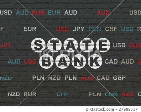 Banking concept: State Bank on wall background 27988517