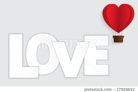Concept of Valentine day, hot air balloon 27988692