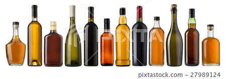 Set of wine and brandy bottles 27989124