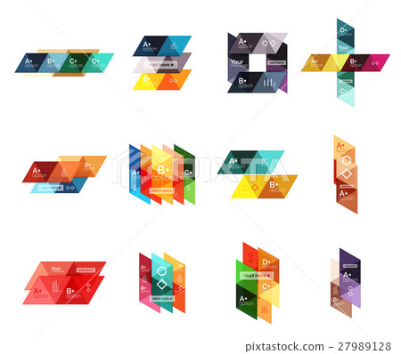 Vector set of colorful geometric infographics 27989128
