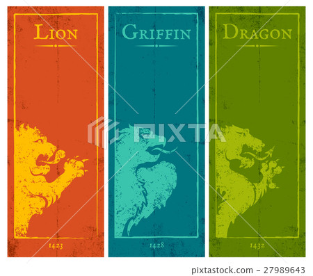 Vintage colorful banners for games. 27989643
