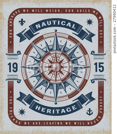 Vintage Nautical Heritage Typography Vintage Nautical Heritage Typography 27990412