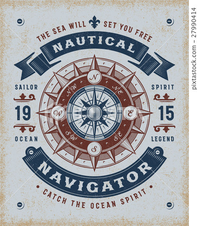 Vintage Nautical Navigator Typography Vintage Nautical Navigator Typography 27990414