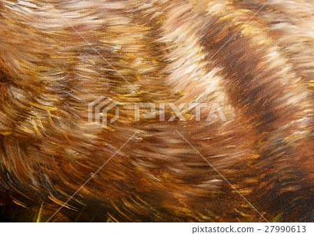 detail of animal fur structure, hand painted and 27990613