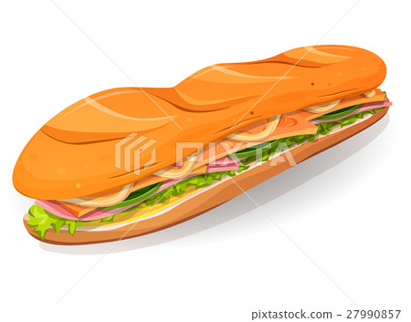 Classic Ham And Butter French Sandwich Icon 27990857
