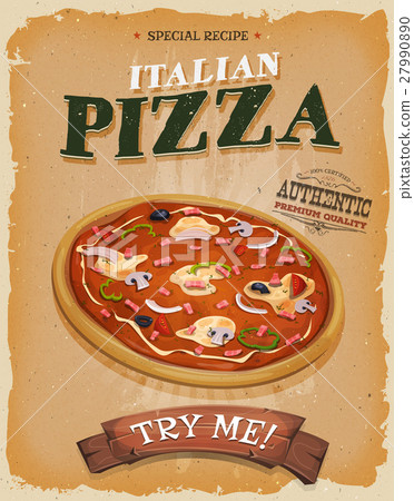 Grunge And Vintage Pizzeria Poster 27990890