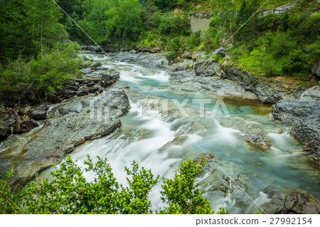 Ebro river through a valley in Cantabria, Spain 27992154