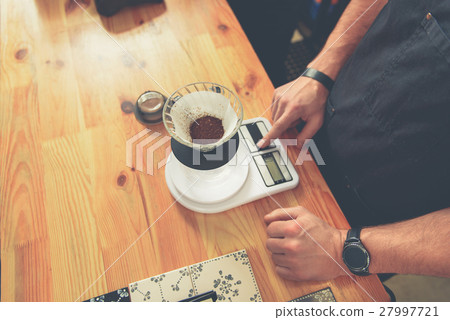 Man scaling brew to make tasty tea Man scaling brew to make tasty tea 27997721