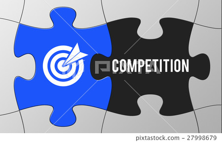 Achievement Success Goals Target Jigsaw Puzzle Concept 27998679
