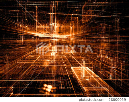 Glass hall - abstract digitally generated image Glass hall - abstract digitally generated image 28000039