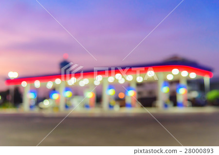 Blurred image of gas station with bokeh background Blurred image of gas station with bokeh background 28000893