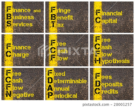 Photo collage of business acronyms Photo collage of business acronyms 28001257