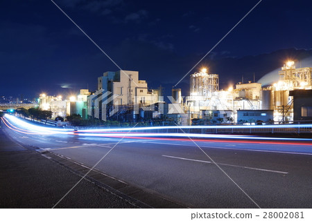 圖庫照片: 工廠夜景