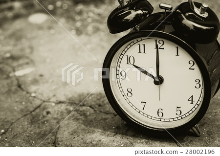 old retro clock sepia color at 10 o'clock. old retro clock sepia color at 10 o'clock. 28002196
