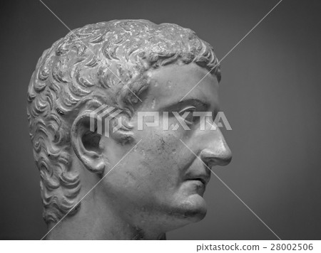 Head and shoulders detail of the ancient sculpture 28002506