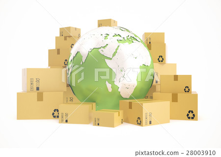 Cardboard box shipping and worldwide delivery 28003910