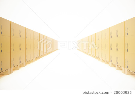 Warehouse concept of stacked cardboard boxes on Warehouse concept of stacked cardboard boxes on 28003925