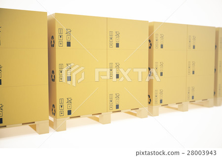 Stack of cardboard delivery boxes or parcels 28003943