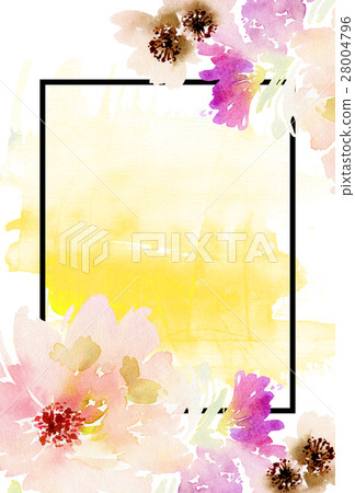 Greeting card with watercolor flowers handmade. Greeting card with watercolor flowers handmade. 28004796