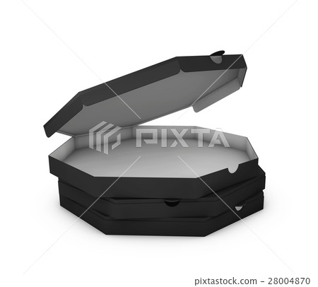 3d Illustration of Pizza boxes, isolated on white. 28004870