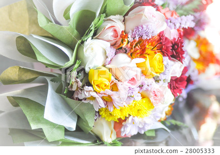 bouquet of rose flowers in blur background bouquet of rose flowers in blur background 28005333