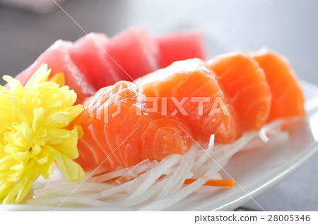 raw salmon and raw tuna in Japanese style raw salmon and raw tuna in Japanese style 28005346