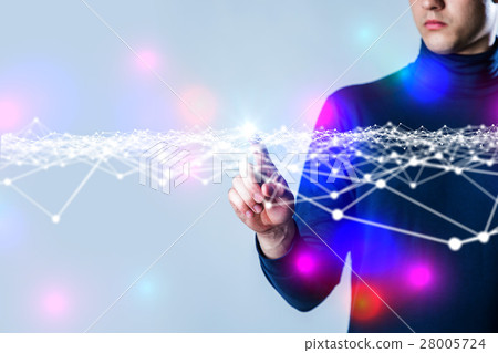 Futuristic interface and male 28005724