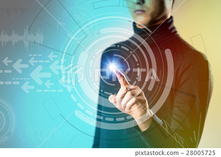 Futuristic interface and male Futuristic interface and male 28005725