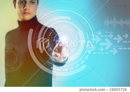 Futuristic interface and male 28005726