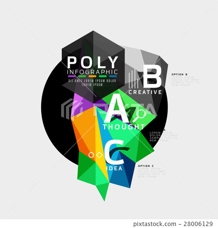 Vector low poly geometric infographics 28006129