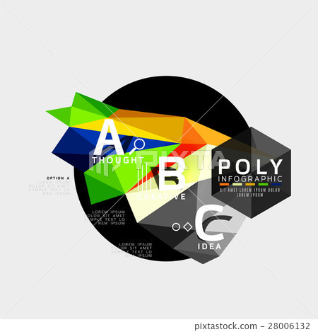 Vector low poly geometric infographics Vector low poly geometric infographics 28006132