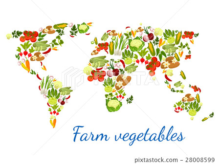 Vegetables world map vegetarian vector veggies 28008599