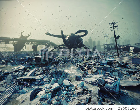 Ruined city by giant insects Ruined city by giant insects 28009166