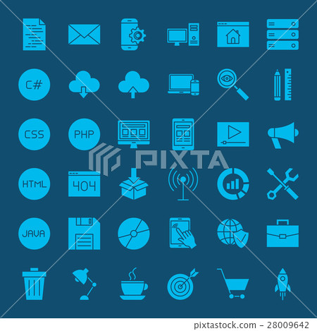 Programming Glyphs Website Icons - Stock Illustration [28009642] - PIXTA