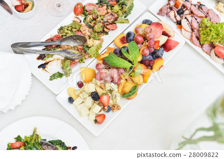 buffet table, Canape, sandwiches, snacks, holiday buffet table, Canape, sandwiches, snacks, holiday 28009822