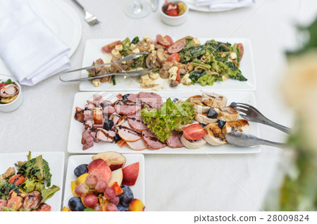 buffet table, Canape, sandwiches, snacks, holiday buffet table, Canape, sandwiches, snacks, holiday 28009824
