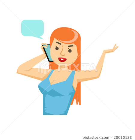 Redhead Girl Chatting On The Smartphone, Part Of Redhead Girl Chatting On The Smartphone, Part Of 28010128