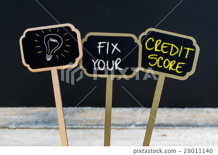 Concept message FIX YOUR CREDIT SCORE  28011140