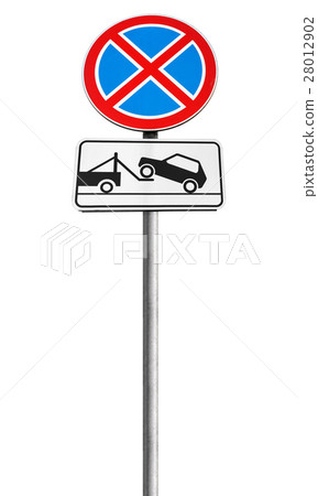 Standing is prohibited road sign isolated 28012902