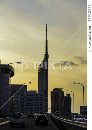 Fukuoka Tower wrapped in the sunset Fukuoka Tower wrapped in the sunset 28012962