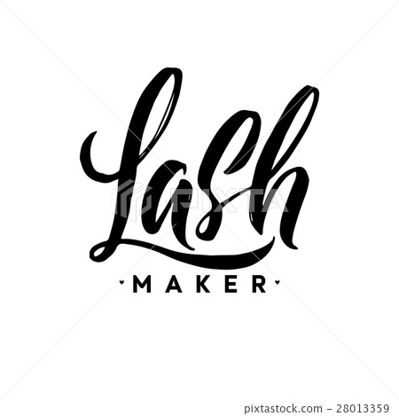 Lash Typography Square Poster. Vector lettering 28013359