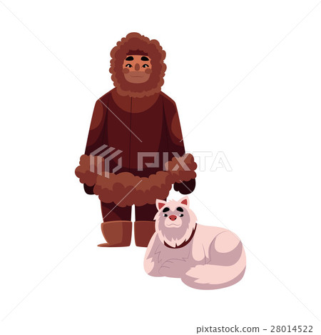 Eskimo, Inuit man in warm winter clothes with 28014522
