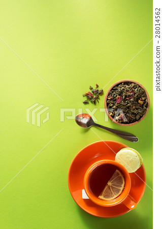 cup of tea at light green paper cup of tea at light green paper 28014562