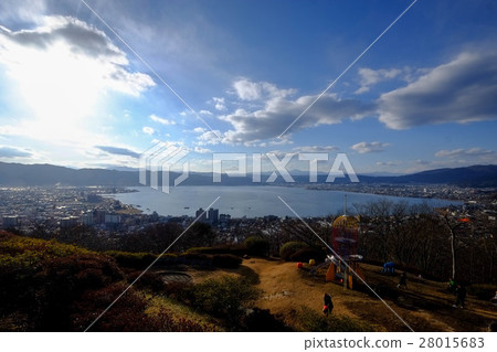 Suwako Lake from Tateishi Park (with play equipment) Suwako Lake from Tateishi Park (with play equipment) 28015683