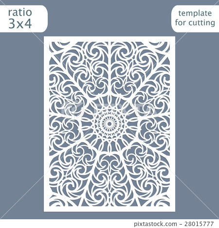 Laser cut wedding invitation card template 28015777