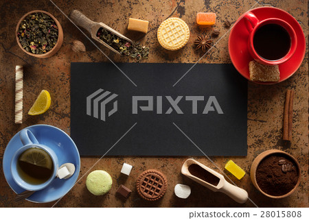 cup of coffee, tea and cacao cup of coffee, tea and cacao 28015808