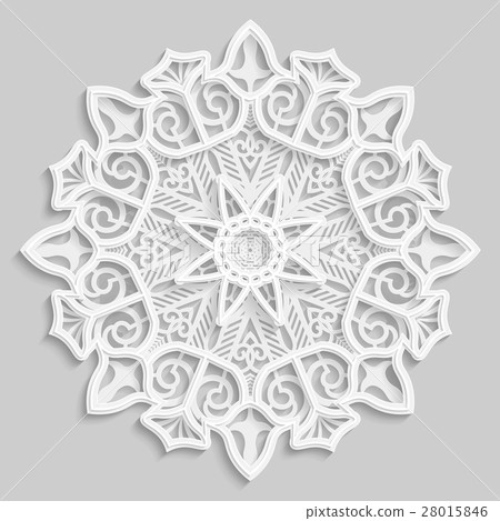 Lace 3D mandala, round symmetrical  pattern 28015846